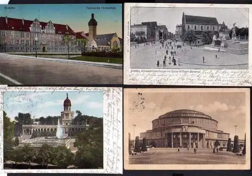 98667 4 AK Breslau Technische Hochschule 1913 Schweidnitzer Str. Kaiser Wilhelm