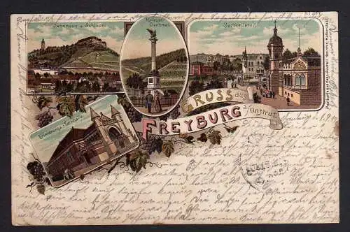 98229 AK Freyburg Unstrut Litho Turnhalle Sektkellerei Denkmal 1902