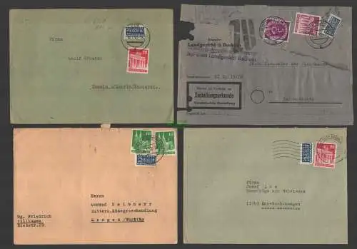 B-14650 7x Brief Bautenserie + Notopfer Marke Behördenpost 1949 1951 1952 1950