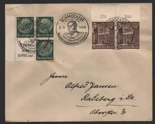 B-14422  Brief DR ZD Hindenburg + 2x 751 Schmückert Kr. Rawitsch nach Radeberg
