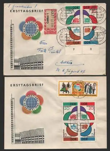 B-14590 2x Brief DDR 901 - 904 Einschreiben Marken einzeln gestempelt sehr selte