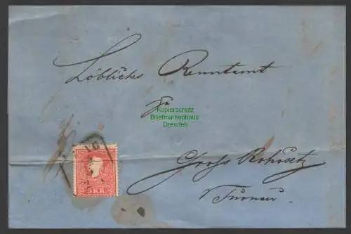 B-14675 Faltbriefhülle Prag 1859 Österreich 13 General Agentschaft für Böhmen T
