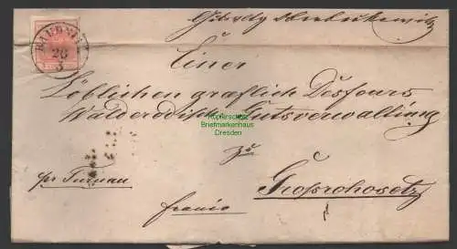 B-14679 Faltbrief Österreich um 1855 Raudnitz nach Großrohosetz Groß Rohosetz