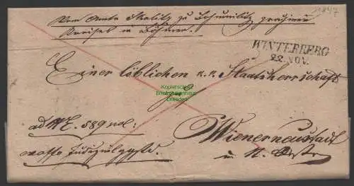 B-14685 Faltbrief Winterberg 1847 nach Wienerneustadt Justizsache