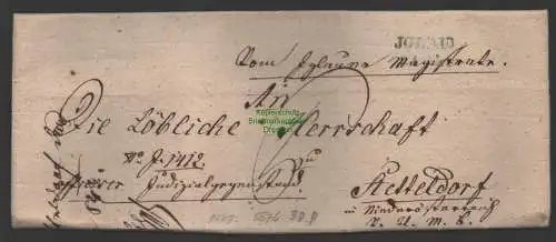 B-14677 Faltbrief Iglau Jihlava 1843 nach Retteldorf Niederösterreich Siegel mit