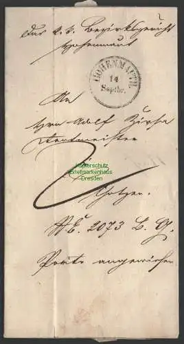 B-14682 Faltbrief Teil Österreich 1850 Vysoke Myto Hohenmaut