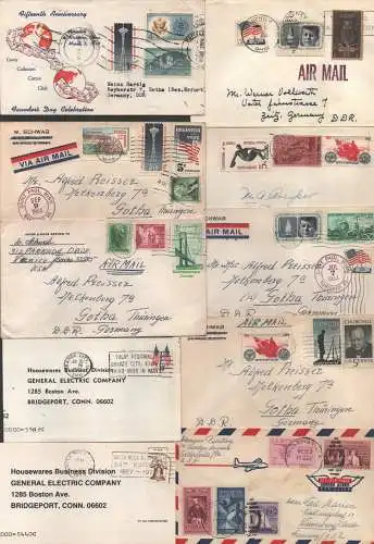 B-14756 18x USA Brief nach Ost- und Westdeutschland 1964 1967 1966 1980 ….