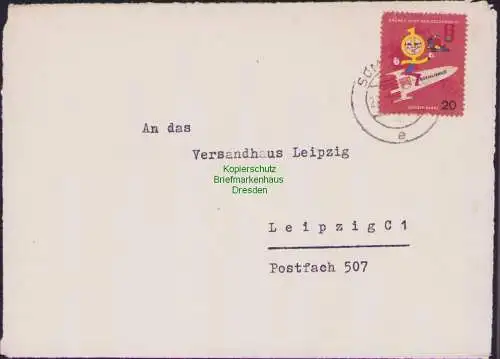 B-17875 Brief DDR 1964 Portobetrug FDJ Spendenmarke Sozialismus unbeanstandet