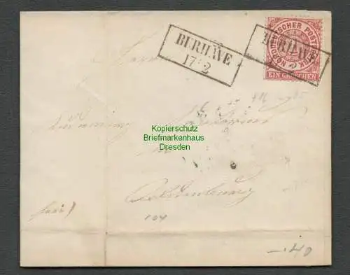 B-5444 NDP Faltbriefhülle Burhave 17/2 1871 nach Oldenburg