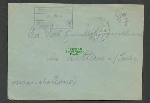 B-5560 SBZ Gebühr Bezahlt Brief Burgkirchen an der Alz 1946 nach Zittau