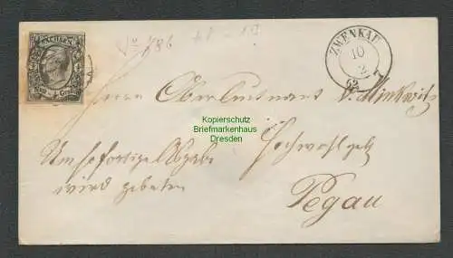 B-5431 Brief Zwenkau 1862 nach Pegau