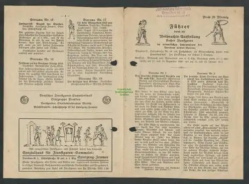 B-5531 Dresden Faltblatt Führer durch die Weihnachtsausstellung 1930 Zinnfiguren