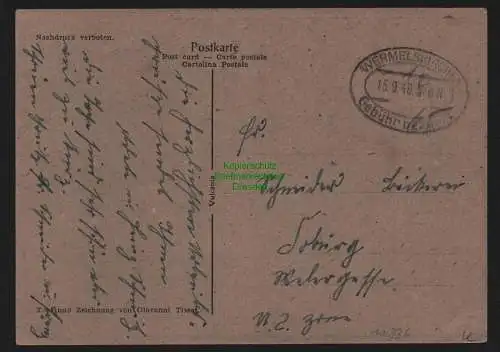 B10336 Postkarte BAZ Gebühr bezahlt 1948 Wermelskirchen nach Coburg