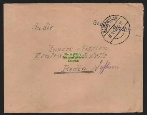 B10570 Brief BAZ Gebühr bezahlt 1946 Wessobrunn an Suchdienst Berlin