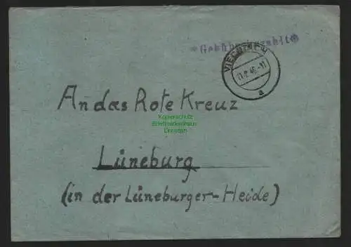 B10562 Brief BAZ Gebühr bezahlt 1946 Viechtach nach Lüneburg