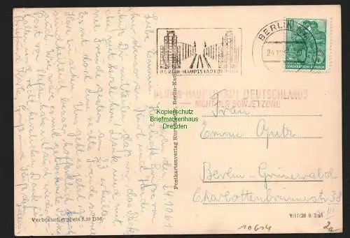 B10614 Postkarte Propaganda Hauptstadt Deutschlands nicht der Sowjetzone 1961
