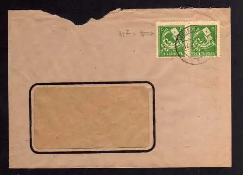 B1100 Brief SBZ Weimar Thüringen 17.12.45 2x 95 mit 1x 95 I Plattenfehler