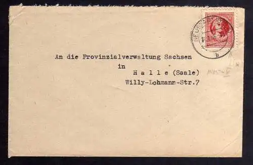 B1101 Brief SBZ Neustadt Orla Thüringen 1.1.46  97 V Plattenfehler
