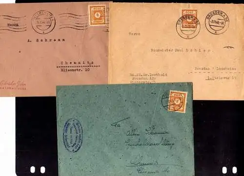 B1110 6x Brief SBZ Ostsachsen 59 Einzelfrankatur EF Dresden Chemnitz Zittau