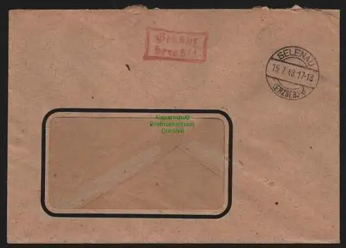 B11255 Brief Venusberg Gelenau Gebühr bezahlt Währungsreform 1948 Mechanische