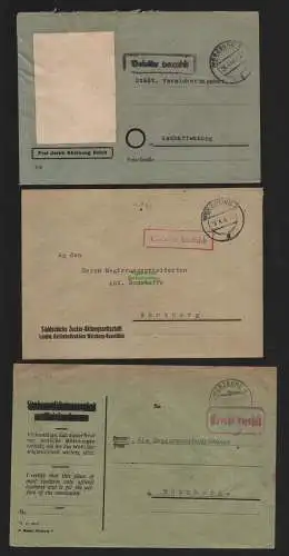 B11487 Brief BAZ Gebühr bezahlt Würzburg 1946