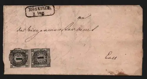 B11717 Brief Baden 2x 5 Möskirch 1859 Kurzbefund Stegmüller BPP