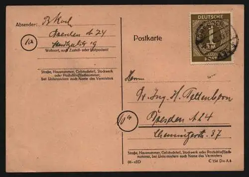 B11849 SBZ Währungsreform Zehnfach 1948 Alliierte Besetzung 936 EF portogerecht