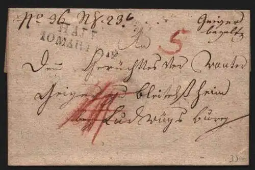 B11779 Brief Württemberg Hall 1819 nach Ludwigsburg