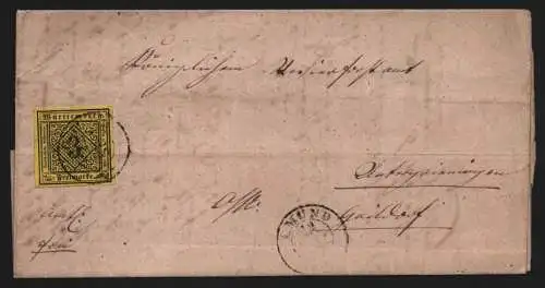 B11735 Brief Württemberg 2a V gepr. Irtenkauf BPP Gemünd nach Gaildorf