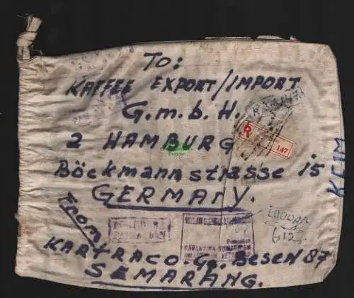 B11570 Brief Einschreiben Beutel ca. 21 x 17 cm Semarang Indonesien ungewöhnlich