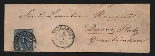 B11765 Brief Württemberg 39 Ludwigsburg nach Davos Platz Schweiz Graubünden 1870