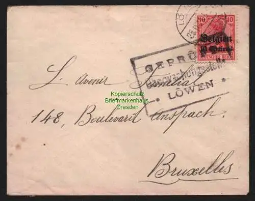 B11528 Brief Belgien 1 WK Löwen 25.11.15 Zensur Geprüft Überwachungsstelle Löwen