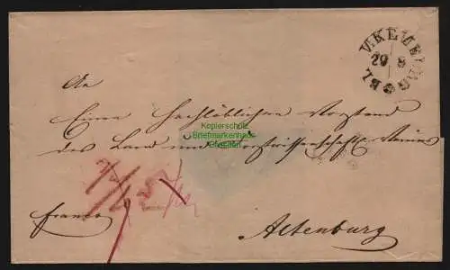 B11976 Brief AD Blankenburg 1843 besch. Stempel ausgefallenes "A" nach Altenburg