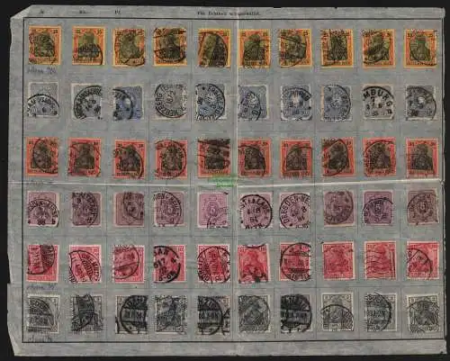 B12515 Deutsches Reich auf Albumseite je 10x 68 71 73 74 Germania ohne WZ