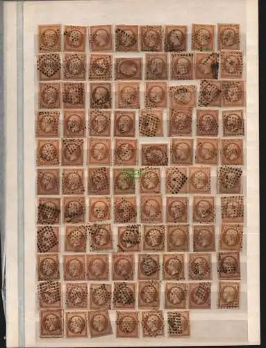 B12510 Frankreich Freimarke Kaiser Napoleon III. ohne Lorbeerkranz EMPIRE FRANC