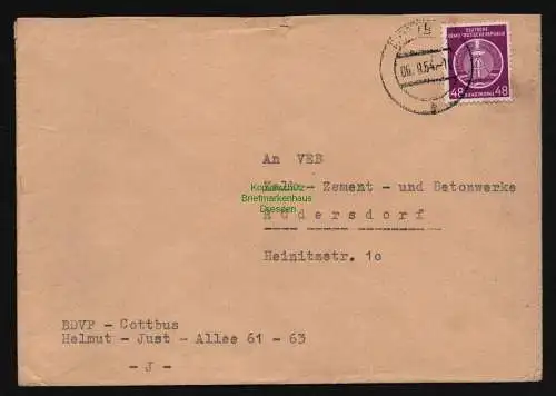 B12077 Brief DDR Dienst A 14 EF BDVP Cottbus nach Rüdersdorf