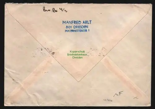 B12770 DDR Brief Einschreiben 2x 1316 A Einschreiben MeF Dresden nach Radeberg