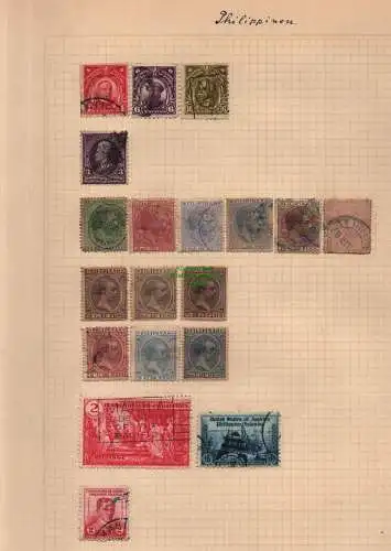 B12558 Philippinen Philipinas alt ungebraucht / gestempelt auf Blankoseite