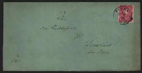B12903 DR Deutsches Reich Brief Pirna 1881 nach Lindhart bei Lüben