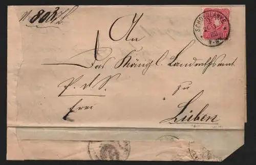 B12877 DR Deutsches Reich Brief Schönlanke nach Lüben Schoenlanke 1882 DR 41