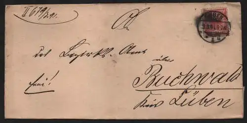 B12879 DR 47 Deutsches Reich Faltbrief ohne Inhalt Guben 1891