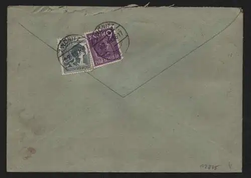 B12875 SBZ Brief Währungsreform Zehnfachfrankatur 1948 Zwönitz 8.7.48 nach Lugau