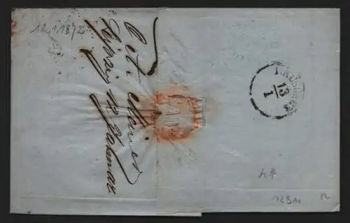 B12911 DR 4 kleines Schild Deutsches Reich Brief Leipzig 12.1.1872 nach Werdau