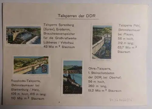B13200 DDR seltener Gedenkumschlag 1400 - 1403 nach 1945 erbaute Talsperren