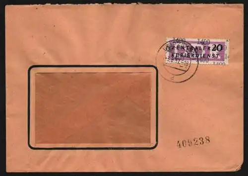 B13304 DDR Dienst ZKD 11 1400 Brief 1957 Leipzig VEB Farben und Lackfabrik nach