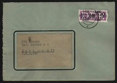 B13305 DDR Dienst ZKD 11 1400 Brief 1957 Leipzig VEB Farben und Lackfabrik a DIA