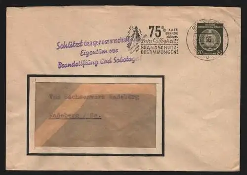 B13204 DDR Brief Potsdam 1956 Propaganda Schützt Eigentum Brandstiftung Sabotage