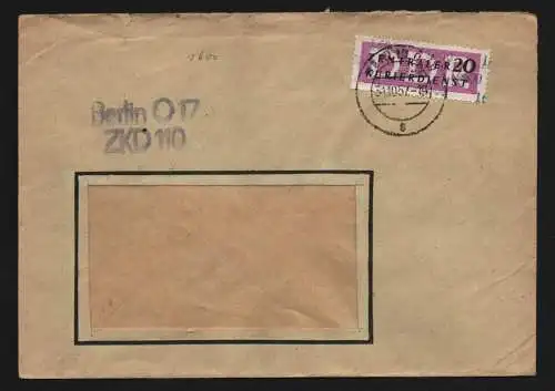 B13351 DDR Dienst ZKD 15 1600 Brief 1957  Berlin Deutscher Innen- Aussenhandel