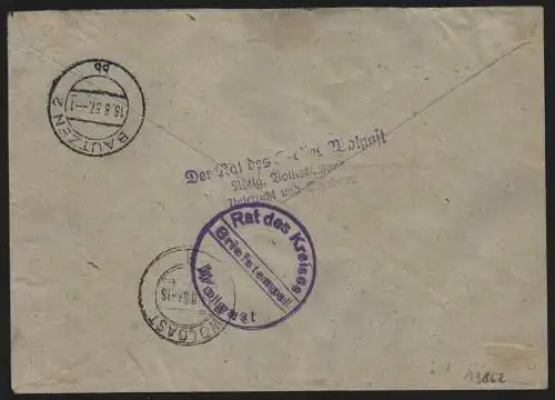 B13862 DDR ZKD Brief 1957 11 1009 Wolgast Rat des Kreises an Volksbildung Bautze