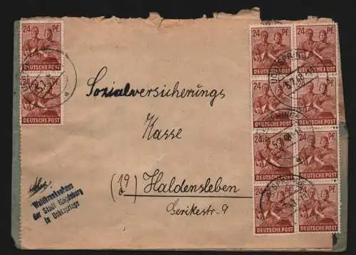 B13585 Brief SBZ Währungsreform 1948 Zehnfach Frankatur Uchtspringe